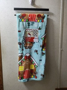 Hello Kitty Christmas Throw Blanket Gingerbread Baby Blue 50x60" Jay Franco 2024 - Picture 1 of 7
