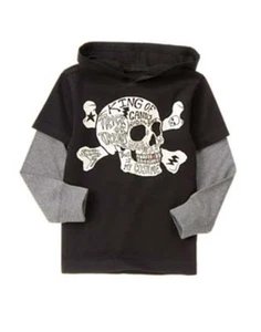 NWT Gymboree SPOOKY & SPORTY Halloween sz 4 or 5 Skull Hooded Top NEW - Picture 1 of 1
