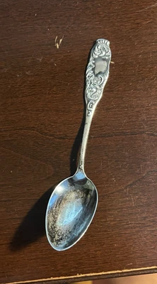 ANTIGUA CUCHARA DEMITASSE DE PLATA ESTERLINA WHITING MONOGRAMA M.R.B. PATRÓN DE DESPLAZAMIENTO Foto 1 de 4