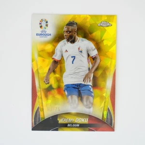 2023-24 Topps Chrome UEFA YELLOW ICY /75 JEREMY DOKU #18 - Picture 1 of 2