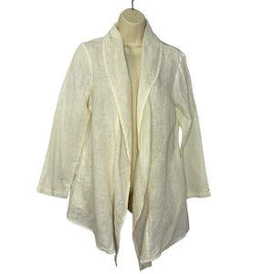 Flax Open Front Linen Jacket Oversized Lagenlook Essential Casual Wardrobe 0/4 - Picture 1 of 11