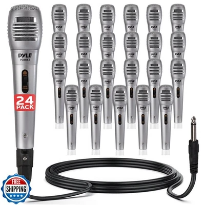 Pyle Professional Dynamic Microphone - 24-Pack Unidirectional Handheld Mic wi - Image 1 of 4