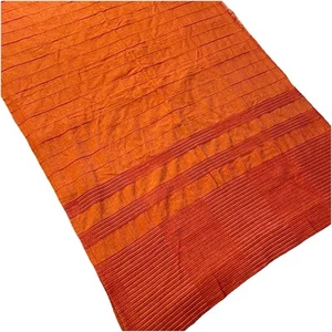 3 Fabindia Curtain Panels Window Cover Orange Stripe Pink Woven Cotton 40” x 78” - Picture 1 of 14