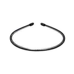 1x Black Metal Wavy Headband Hair Hoops Sports Hair Bands I9H3 For Men S2K0 - Picture 1 of 12