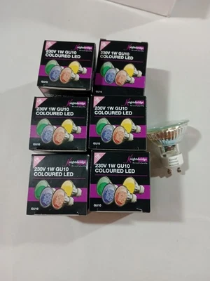 6x Knightsbridge GU10 GREEN LED Spotlight Bulbs 1W Coloured 240V Lamp Light - Image 1 of 4