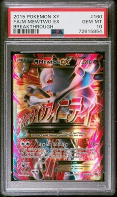 PSA 10 Gem Mint - M Mewtwo EX 160/162 - Pokémon XY: Breakthrough - Image 1 of 2
