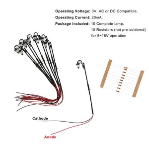 10pcs Model Railway Metal Lamp 1:160 Street Lights N Scale LEDs 2in LYM36 - Picture 1 of 6