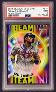 2022 Topps Stadium Club Chrome Beam Team Ronald Acuña Jr. #BT-1 CASE HIT PSA 9 - Picture 1 of 2