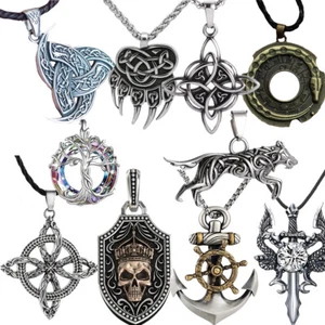 Necklace Viking Celtic Knot Irish Norse Pendant Jewelry - Picture 1 of 130