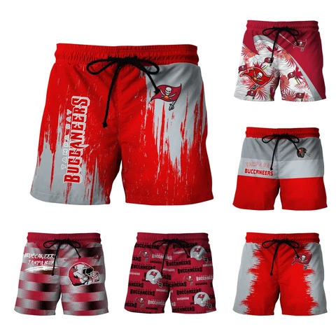 Tampa Bay Buccaneers Mens Summer Board Shorts Casual Quick Dry Beach Swim Trunks Cover