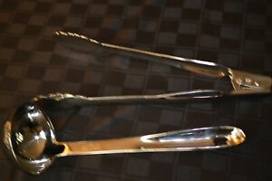 All-Clad 12.5" locking tongs and soup ladle EUC