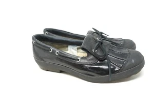 UGG Womens Duck Shoe Shearling Black Patent Leather Loafer Waterproof Sz 11 - Picture 1 of 8