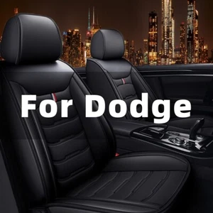 For Dodge Car 5 Seat Covers Full Set PU Leather Front Rear Cushion Full Surround - Foto 1 di 12