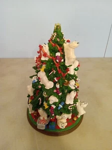 Danbury Mint Maltese Dog Christmas Tree Lighted Figurine 14 inch Missing Star - Picture 1 of 3