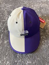Supreme The North Face Split 6-Panel Hat Tan and Purple SS24