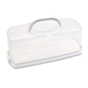 1 Pack Plastic Loaf Cake Storage Container Bread Keeper Box with Lid Handle - Picture 1 of 7