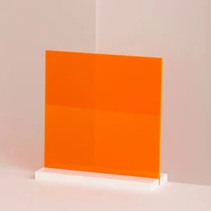 1/8 Zoll (3 mm) Orange Neon Fluoreszierende Acryl Plexiglasfolie 12 Zoll x 12 Zoll AZM - Bild 1 von 2