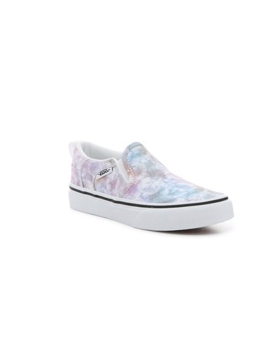 Vans Girl's Asher Heart Tie Dye Canvas Slip On Shoes Big Kid Youth Size 6
