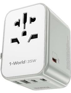 MOMAX International Plug Adapter, PD 35W(Single Port) Travel Power Adapte
