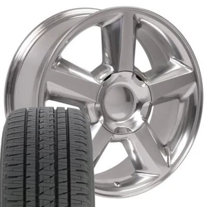 5308 Polished 20 Inch Rims Bridgestone Tires SET Fit Chevy GMC Cadillac - Picture 1 of 6