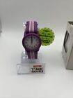 Timex Tw7c06100 9J Kids Time Machines Purple Striped Nylon Strap Watch 