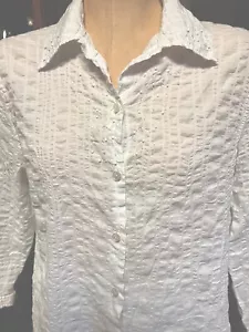 Camicetta donna JH Collectibles con bottoni maniche a 3/4 trasparente tg. M - Foto 1 di 9