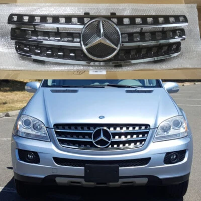 Front Grille For 2005-2007 2008 Mercedes Benz ML Class W164 ML320 ML350 W/Emblem - Image 1 of 4