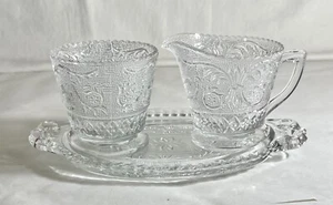 Crema individual y azúcar Duncan & Miller Crystal Sandwich con bandeja - Imagen 1 de 1