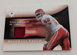 2005 UD Ultimate Collection Tony Gonzalez Chiefs Ultimate Patch Jersey #D /35