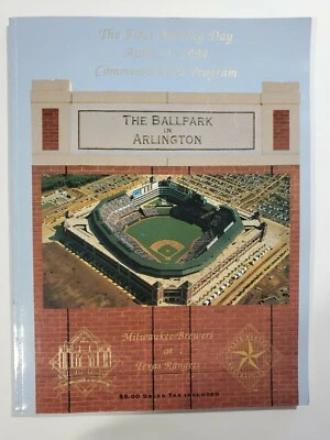 FIRST OPENING DAY APRIL 11 1994 COMMEMORATIVE PROGRAM ARLINGTON TX BASEBALL - Image 1 of 4