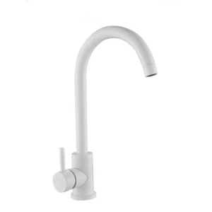 Rubinetto per lavello da cucina  bianco a canna alta miscelatore per lavandino - Foto 1 di 3