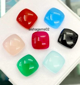 LOTTO PIETRE PREZIOSE SFUSE FORMA CUSCINO MULTICOLORE ONICE NATURALE/CALCEDONIO CABOCHON - Foto 1 di 6