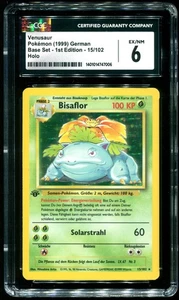 CGC 6 Venusaur 1st Edition Holo Rare German Base Set 1999 Pokemon Card #15 - Picture 1 of 2