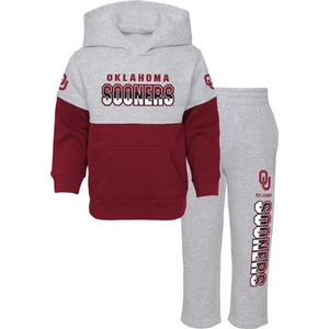 Toddler Heather Gray/Crimson Oklahoma Sooners Playmaker Pullover Hoodie & Pants - Picture 1 of 3