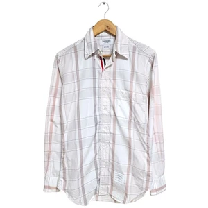Thom Browne Chemise en popeline à carreaux à trois bandes cachées 148397286 - Picture 1 of 6