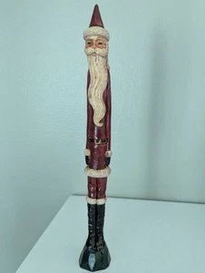 Early Jim Shore 1991 Arte Popular 11” Alto Lápiz Papá Noel Traje Rojo Firmado Raro - Imagen 1 de 16