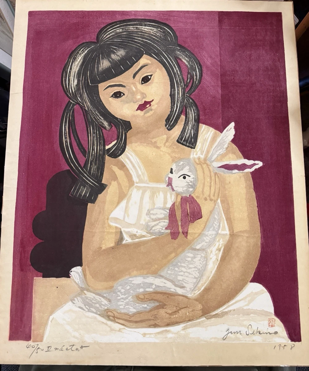 日本　版画　絵　1970年代 纸张老式原版古董日本版画| eBay