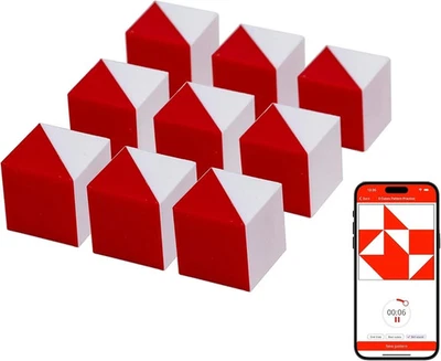 IQ Test Cube Basic Red 9 Kohs Cubes Block Design BDT WPPSI WAIS IV WISC V Tests — 第 1/2 张图片
