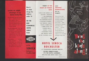 Hotel Seneca Rochester NY United Family Plan 1954 Brochure - Picture 1 of 1