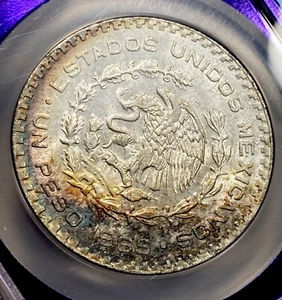 1965 Mexico Peso With Toning Trader Bea Label NGC MS65 Item 8636 - Picture 1 of 5