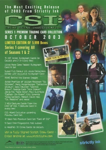 CSI Series 1 Premium Trading Cards Dealer/Ad Sell Sheet - Picture 1 of 2