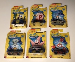 Hot Wheels Sponge Bob SquarePants 2018 Nickelodeon Complete Set of 6 Cars NEW - Picture 1 of 8