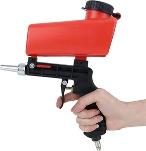 PISTOLA SABBIATRICE con SERBATOIO ARIA COMPRESSA PNEUMATICA UGELLO IN ACCIAIO - Foto 1 di 5
