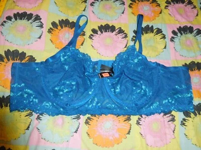 NWT TORRID SIZE 4 BRALETTE SEAJET BLUE EMMA LACE U/W BRA 26W - Image 1 of 4
