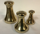 1970s Crown Stamped Set 3 Brass Avery Capstan Imperial Weights 4, 2, 1lb Scales