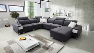 XXL Wohnlandschaft in U Form DEOS VIII mit Schlaffunktion und Bettkasten Ecksofa - Bild 1 von 23
