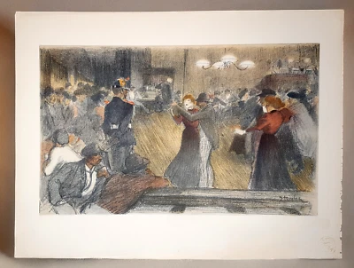 Alexandre STEINLEN. Bal de Barrière 1897 / LITHOGRAPHIE ORIGINALE EN COULEURS - Photo 1/2