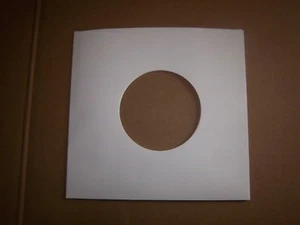 50 ct 7" 45 RPM White Paper Inner Sleeves/Hole for viewing label Record - Imagen 1 de 1