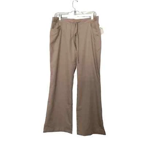 Gray Anatomy 5 Pockets Pants Elastic Drawstring Khaki Medium Petite Slit Hem - Picture 1 of 7