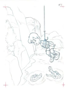 Walt Disney Rescuers Down Under Book Pg Illustration Drawing Pete Alvarado plm47 - Picture 1 of 1